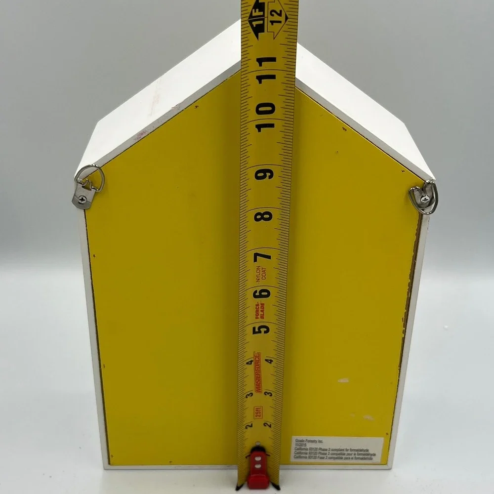 Goalin Forestry Wood House Shadow Box Shelf White Yellow Good Wall Decor